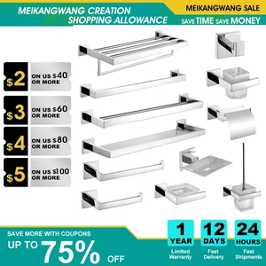 Ayna cilalı krom banyo donanım paslanmaz çelik havlu tutacağı tuvalet kağıdı çubuğu, havlu kancası, banyo aksesuarları 9 krom kaplı çelikten en çok satan raf-8 numara