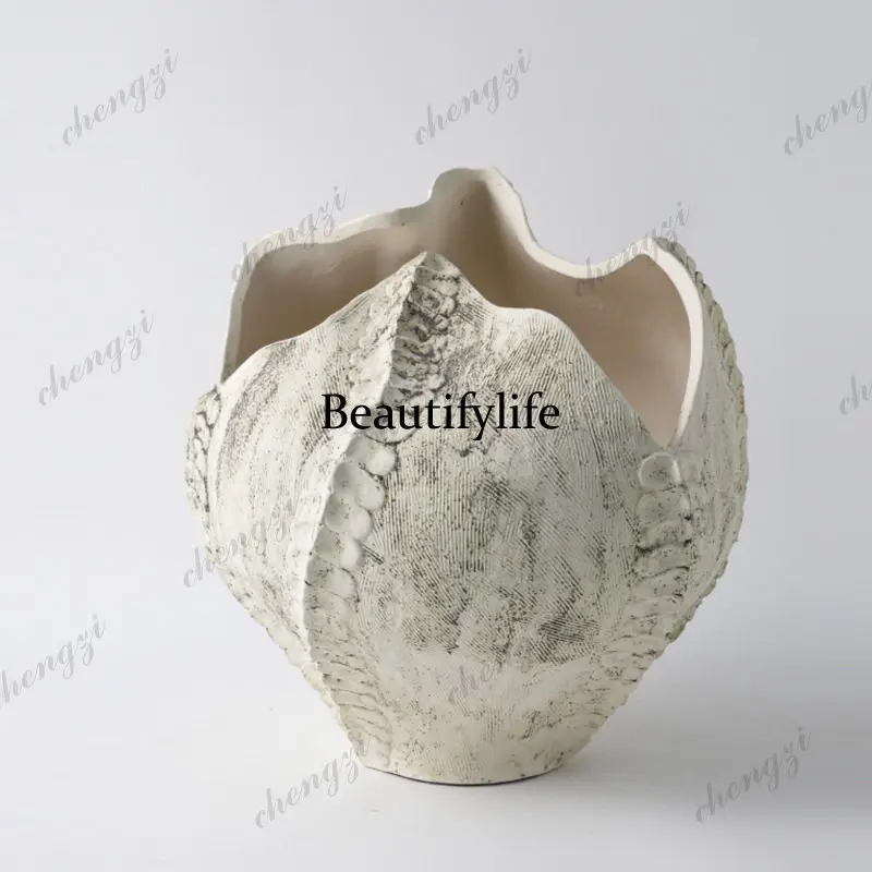 A95 ceramic vase ornament Jingdezhen, living room floor-to-ceiling retro flower arrangement decoration, high-end sense
