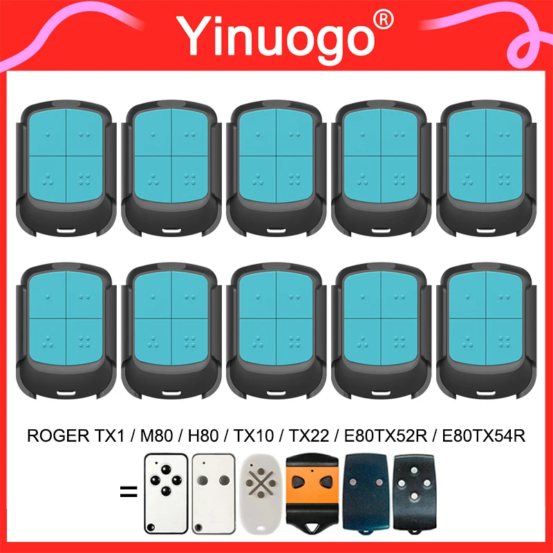 

10pcs YNG805 ROGER E80 TX52R TX54R TX12 TX14 H80 TX22 M80 TX44R Remote Control Garage Door Opener Handheld Transmitter