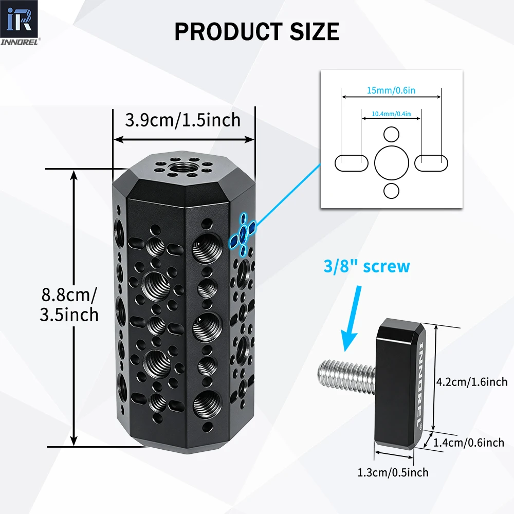 INNOREL TA90 Light Stand Tripod Hexagon Adapter, Versatile Connector for Camera, Photography Lighting, and Softbox Systems