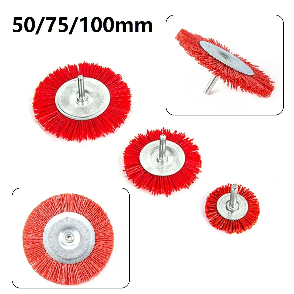 Nylon Cup Brush Abrasive Wire Wheel Brush For Drill Rotary Tool Wood Polishing Deburring Cleaning Furniture 6mm Round Shank