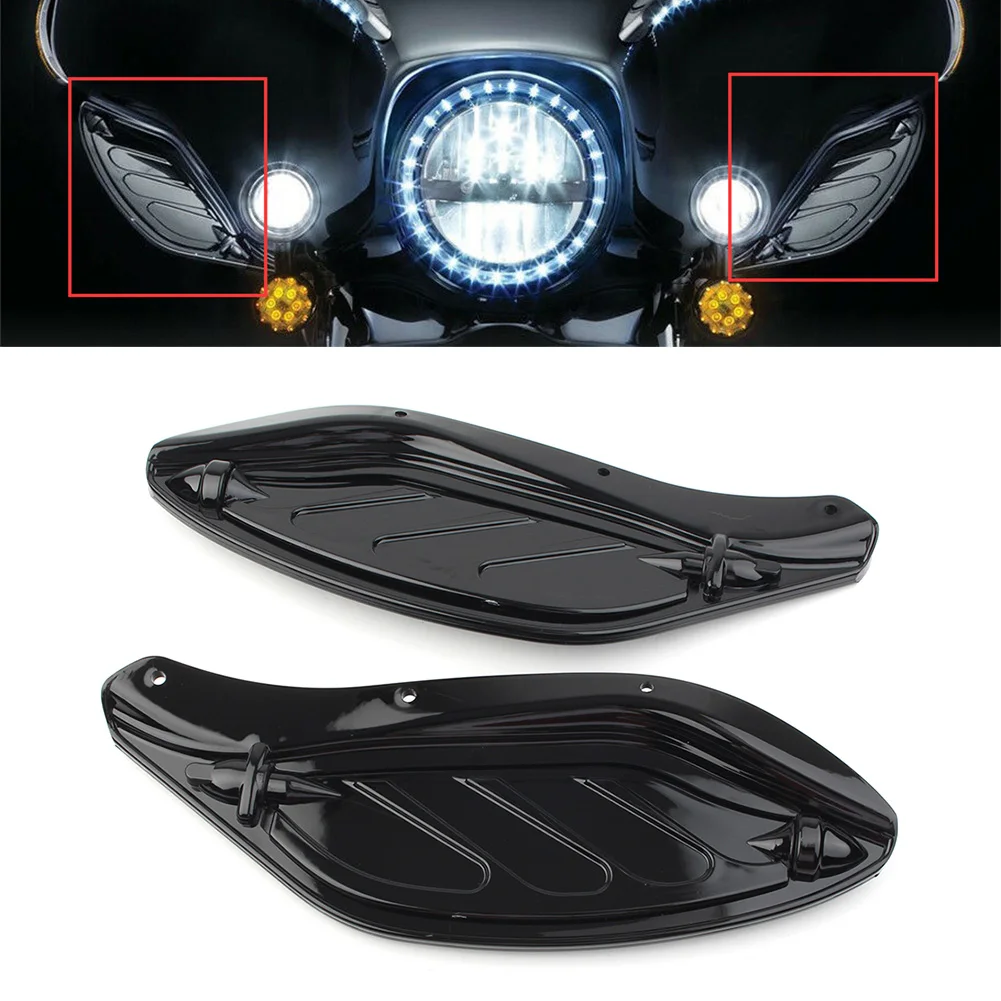 

1Pair Black Motorbike Side Wing Windshield Air Deflector for Harley Touring FLHR FLHT CVO 1996-2013