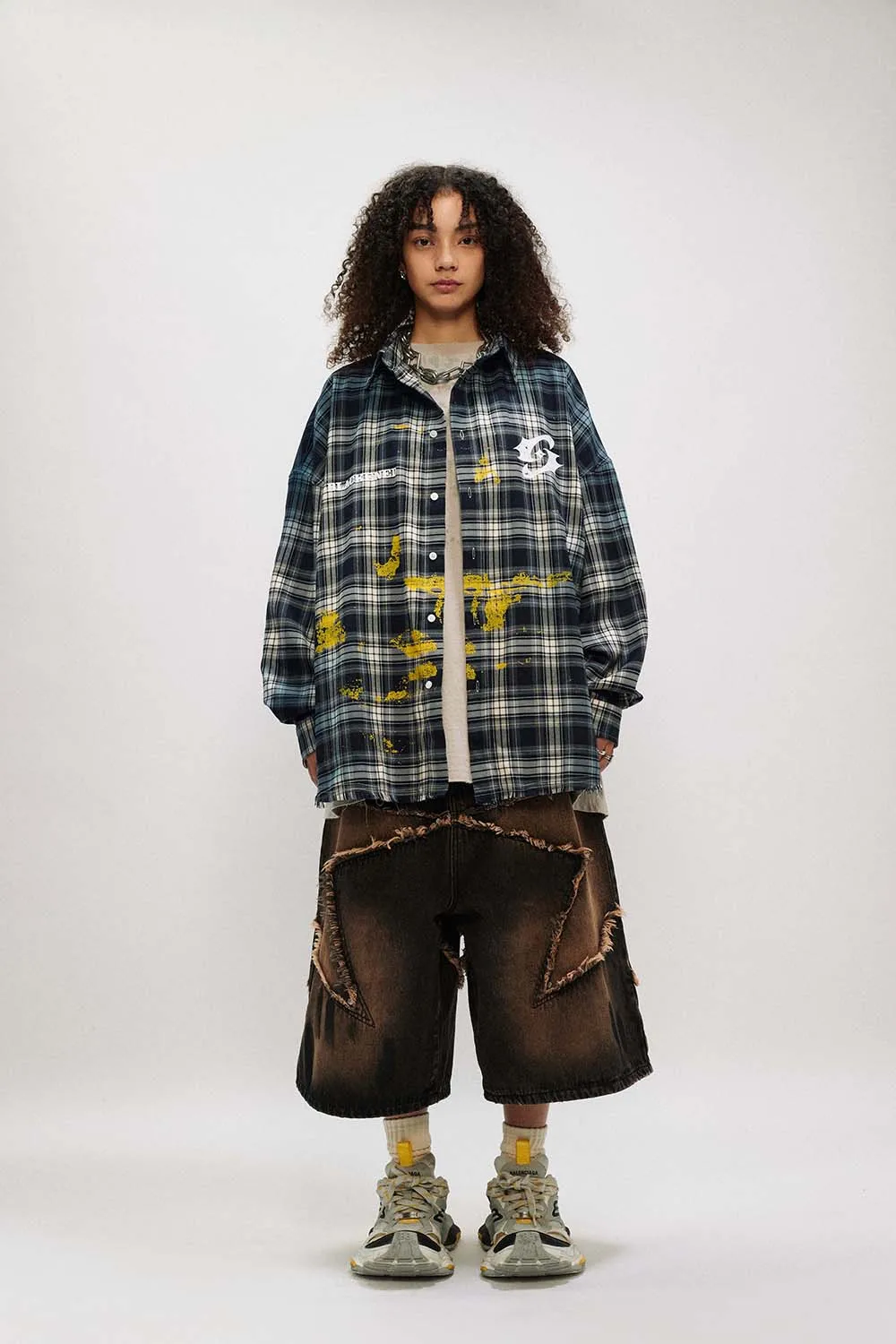 PAINT SPLATTER PLAID SHIRTS