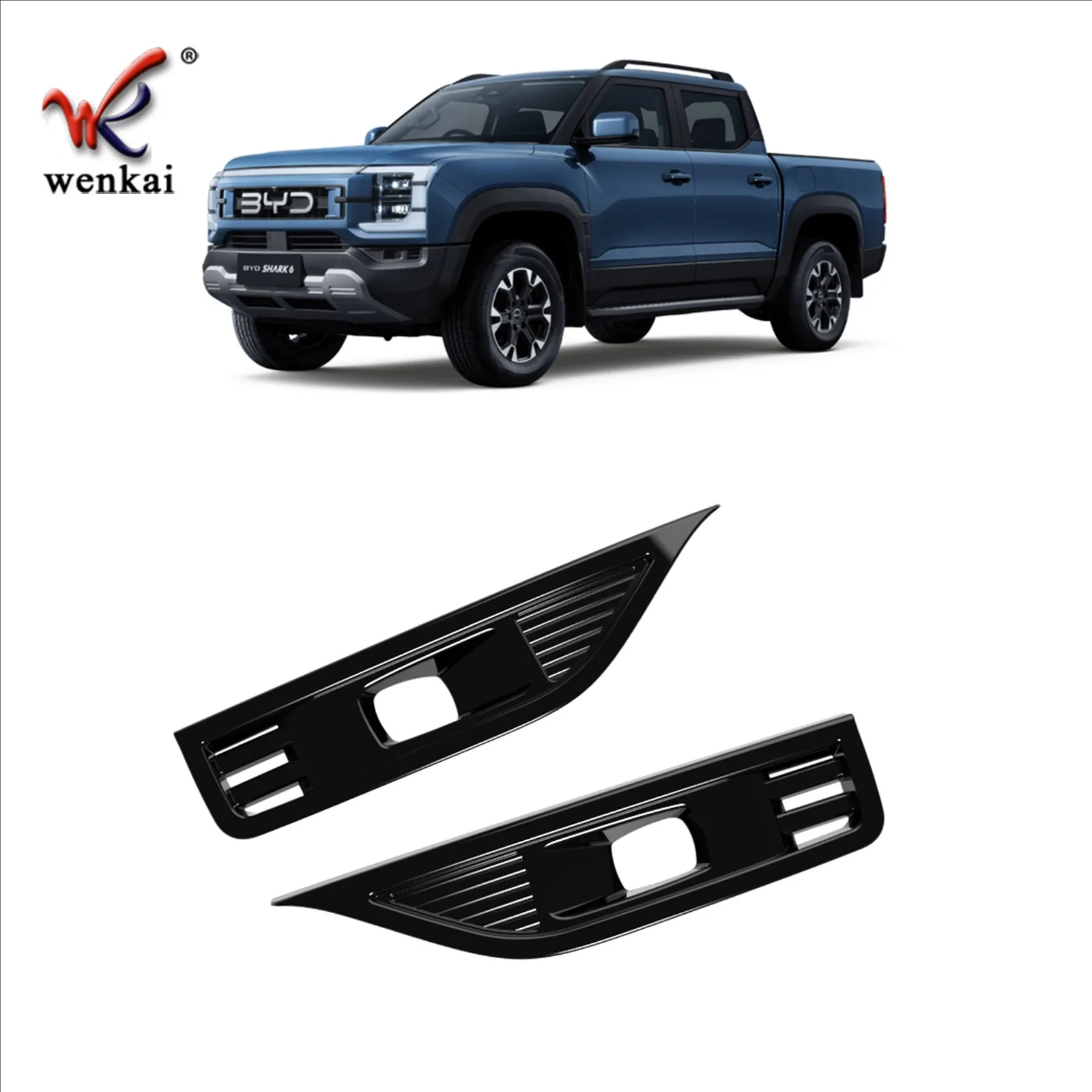 Car Styling Front Fog Lamp Cover Trim Garnish For BYD Shark6 2025 Chrome Accessories
