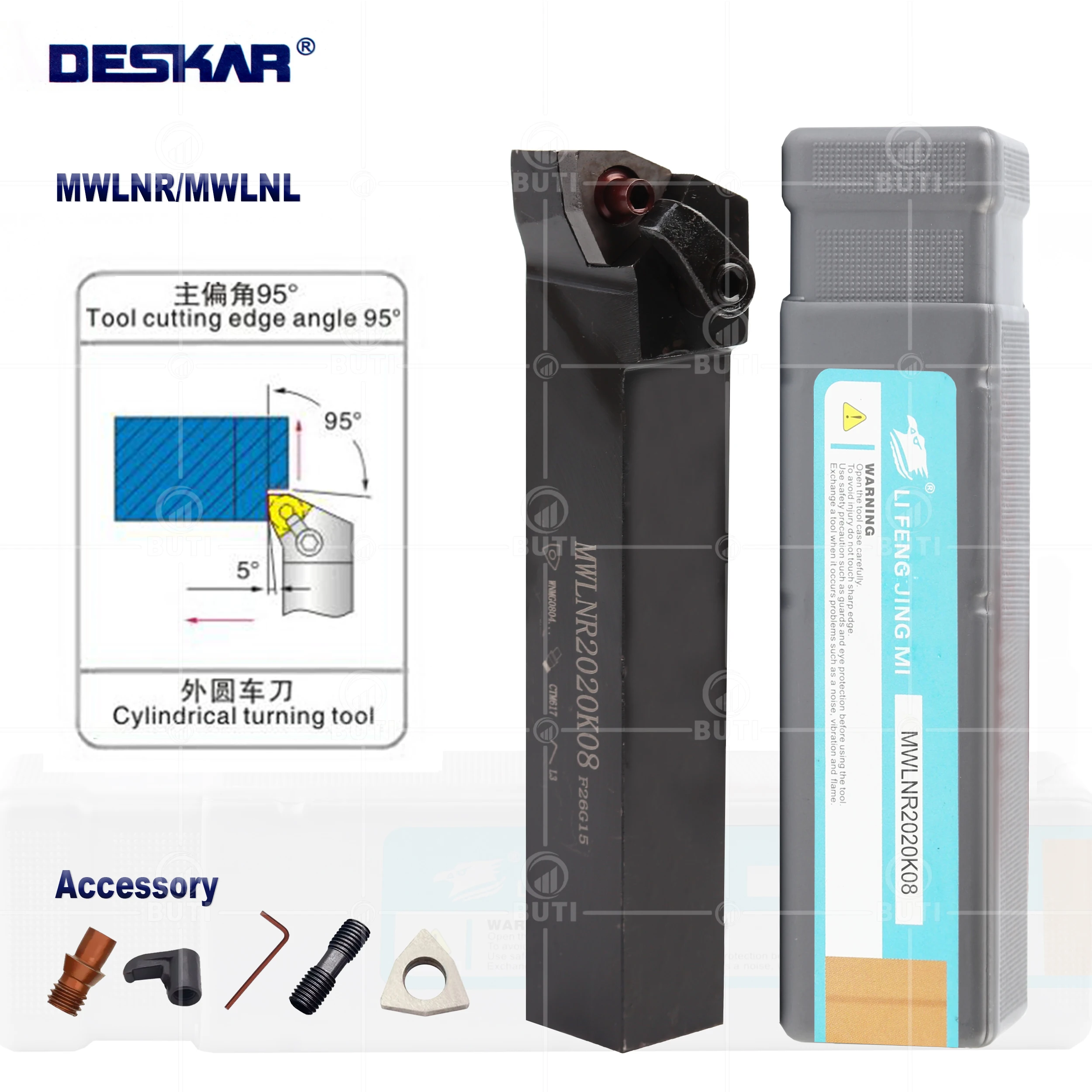 Deskar 100 Original Mwlnr L1616h06 Mwlnr L2023k06 Mwlnr L2525m06 Ferramentas de Torneamento Externo Arbor Cnc Torno Cortador para Lâminas Wnmg