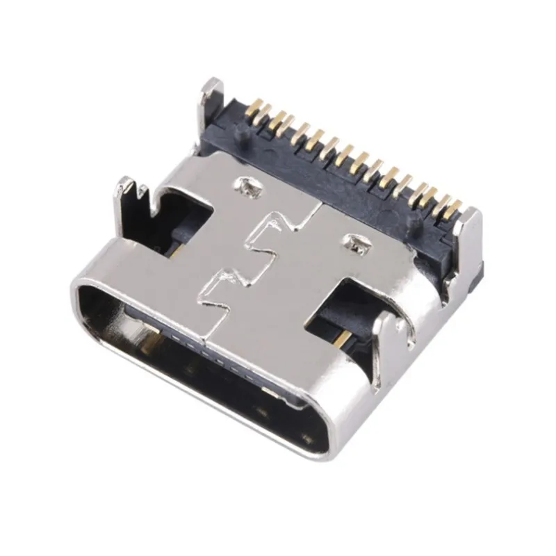 SMD USB-3.1 소켓, C타입 암 헤드, 양방향 고화질 변속기 인터페이스, 4 핀 스트레이트 플러그, 16P, 로트당 10 개