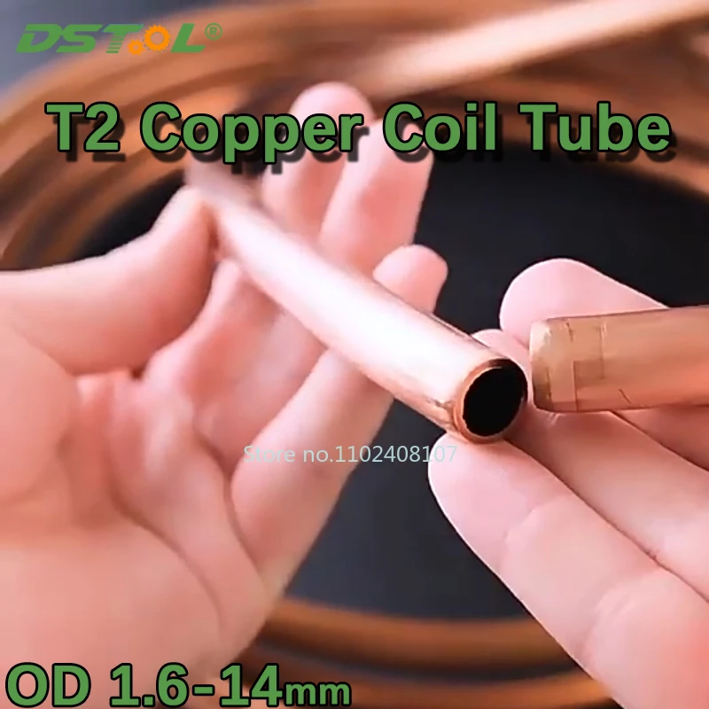 

Катушка мягкой медной трубки 99,9% T2, катушка из чистой меди, наружный диаметр 1,6-12 мм для охлаждения кондиционера