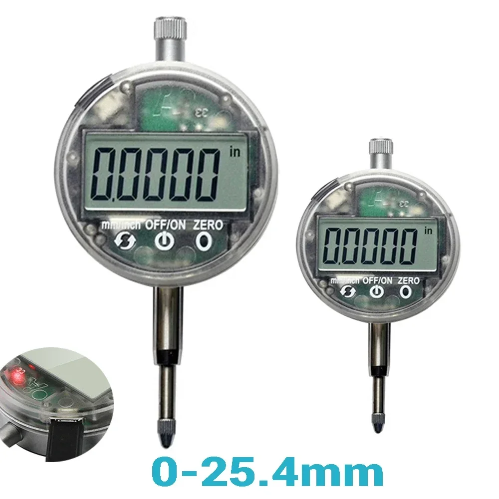 

0-25.4MM IP54 Oil-proof High Precision Digital Dial Indicator Meter Digital Display Touch Micrometer Carbide Tip Precision Gauge