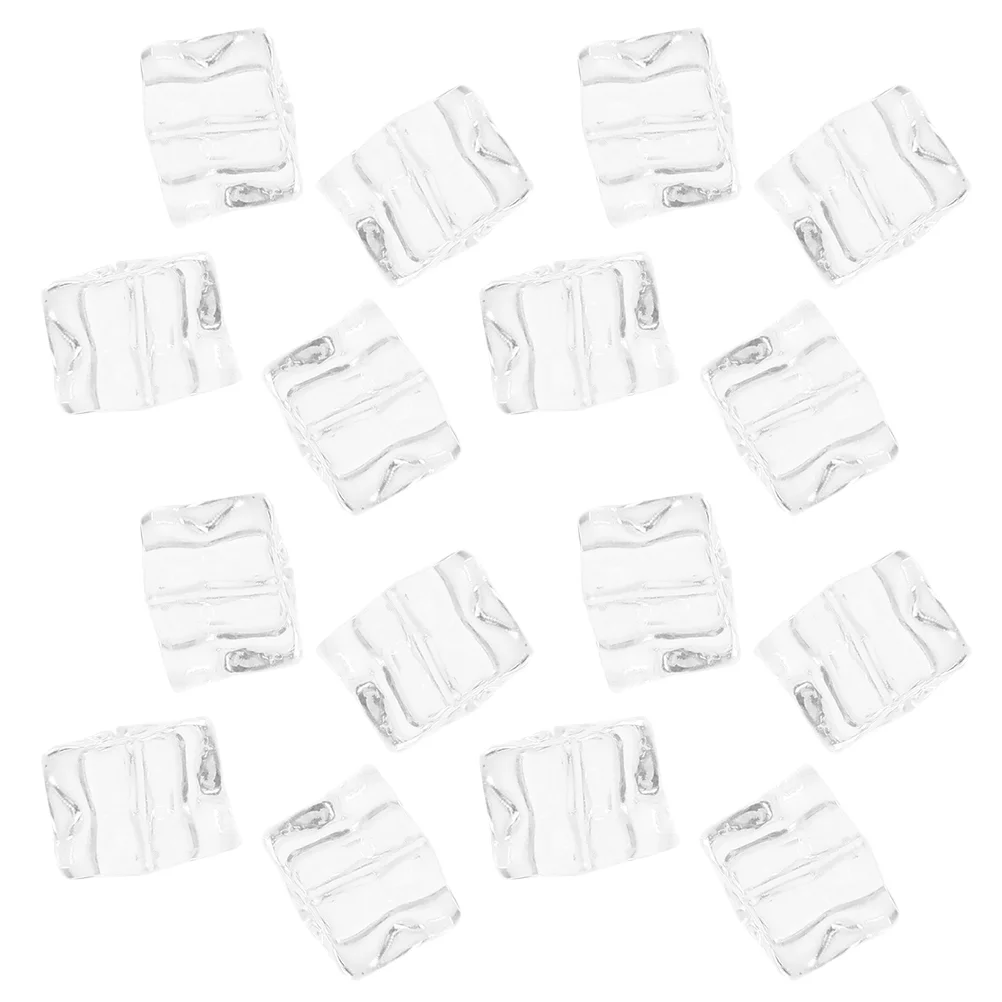 100pcs Simulated Cube Reusable Clear Plastic Cubes Realistic Fake Ice Decoration Prop for Weddings Parties Photography Crystal