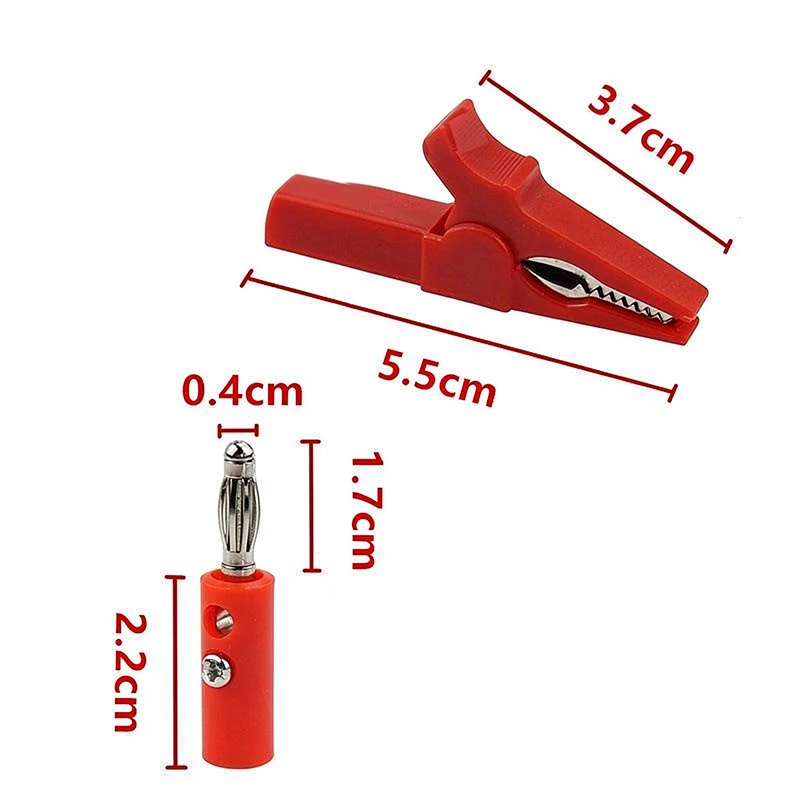 4Pcs Insulated Alligator Clips Set With Banana Plugs Anti-Corrosion for Makers DIY Electronic Project Circuit Test