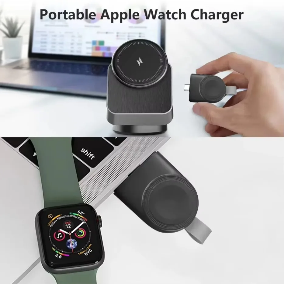 Supporto per caricabatterie wireless 3 in 1 con rotazione a 360 Stazione di ricarica rapida magnetica da 15 W per iPhone 16 15 14 X Apple Watch Airpods