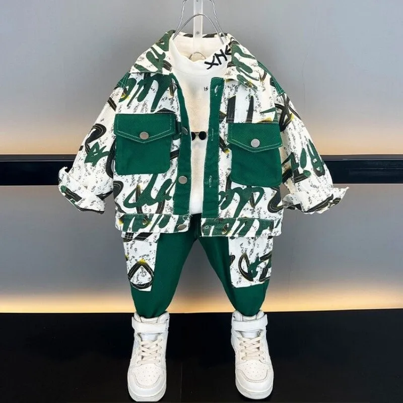 New Spring Autumn Fashion Boy Clothes Sets Fo Children Boys Jacket Pants 2Pcs/Toddler Casual Clothing Kids Tracksuits