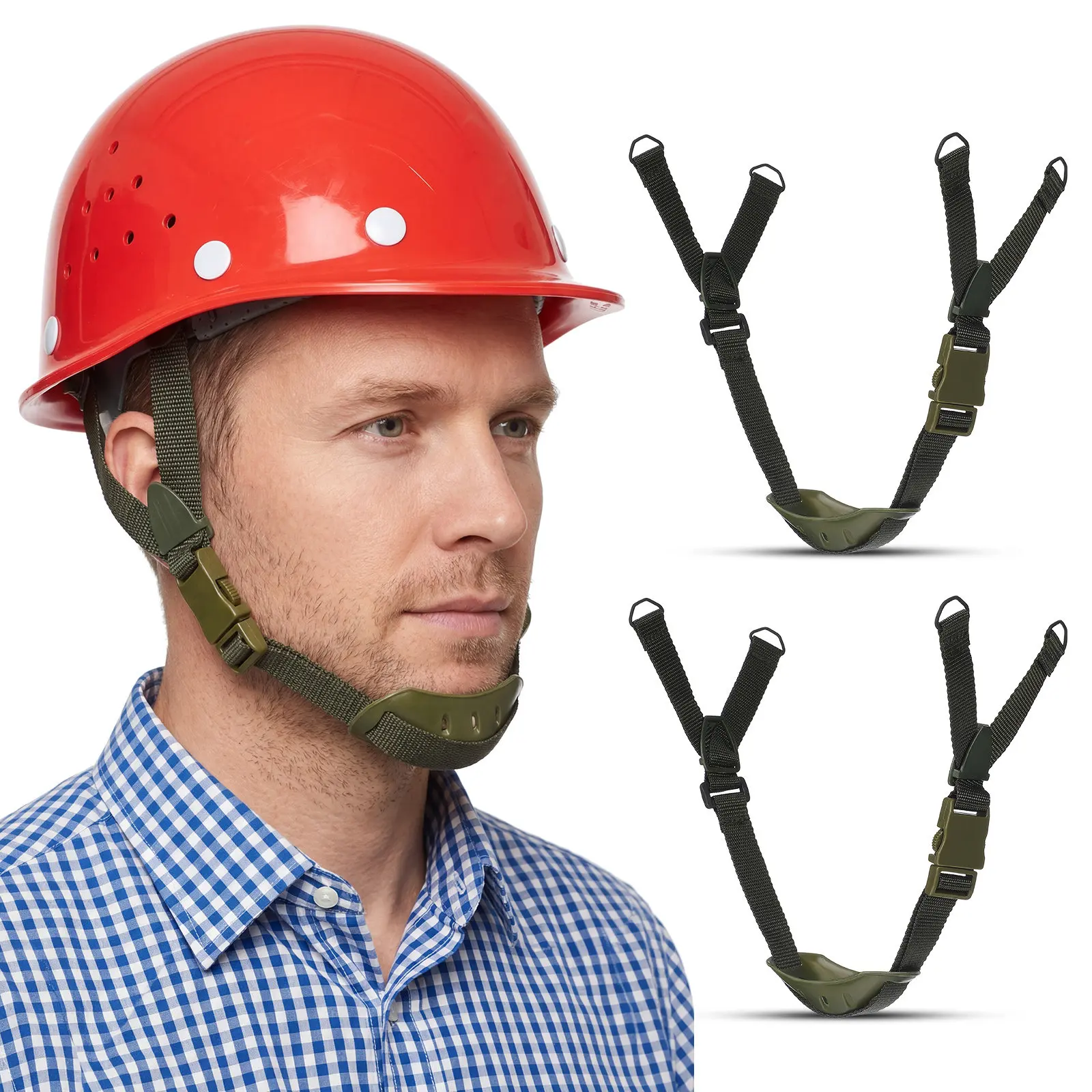 

2Pcs Universal Chin Cup Strap for Premium Nylon Adjustable Elastic Chin Cord with Iron Hooks Fit Most Batting Football