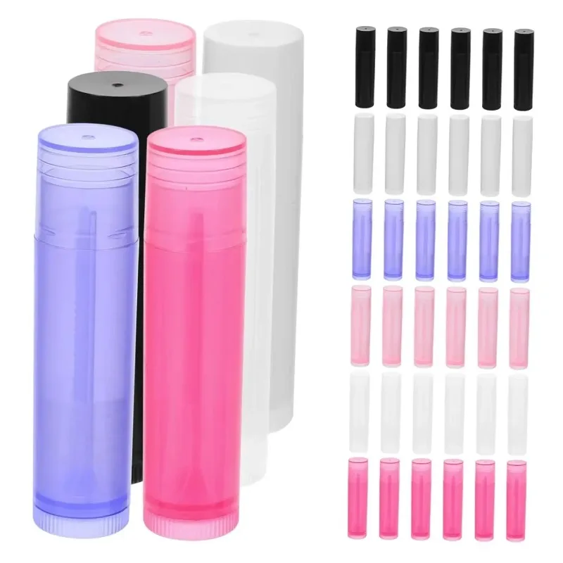 

10Pcs 5ml ColorProtable Wax Tube Refillable Lipstick Tube Clear DIY Lip Balm Container Flat Mouthed Empty Cosmetic Containers