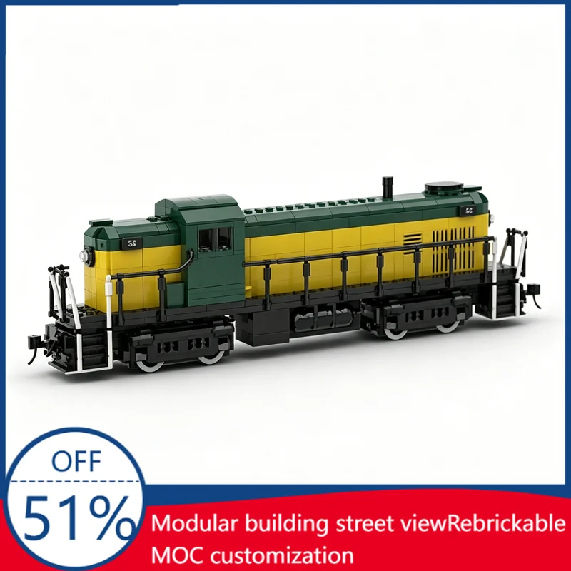 1221Pcs Alco RS-2 Chicago Northwestern Custom Building Blocks Locomotive Model Educational Assembly Toy For Collectors Xmas Gift