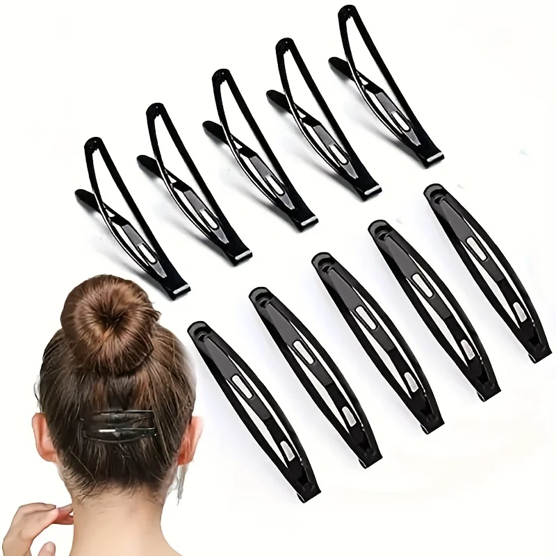 

10 Black Metal Hairpins - Elegant rectangular hairpins with smooth edges and sharp tips ensure a strong female hairstyle