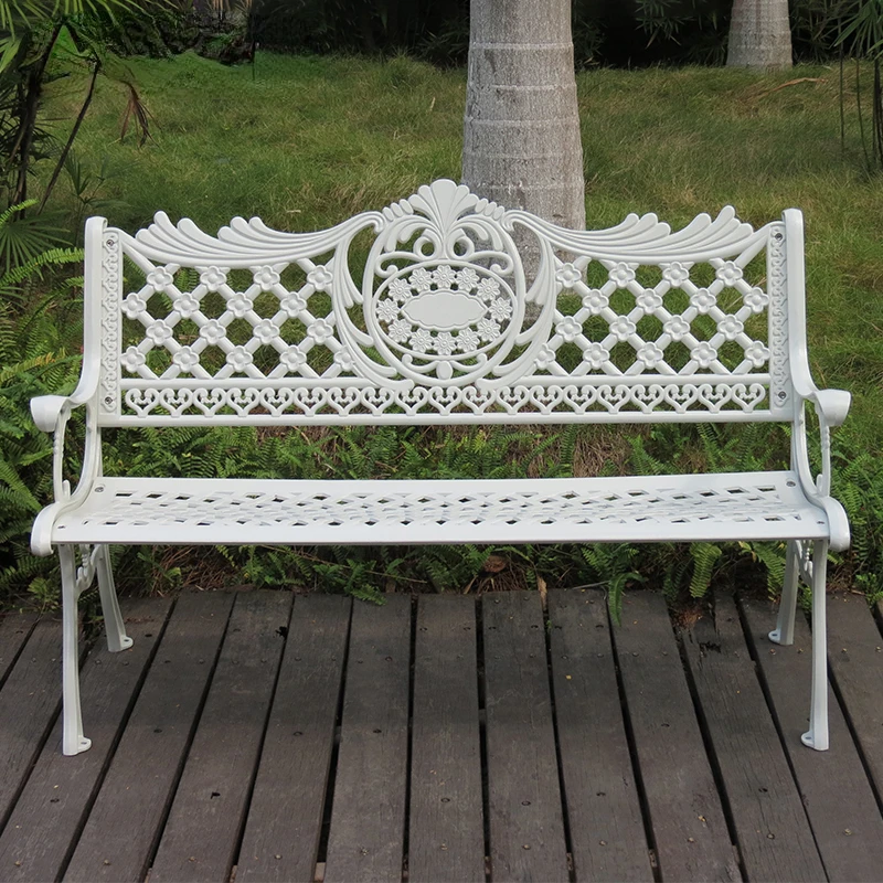 Courtyard park furniture benches retro leisure garden terrace die-cast aluminum outdoor park benches