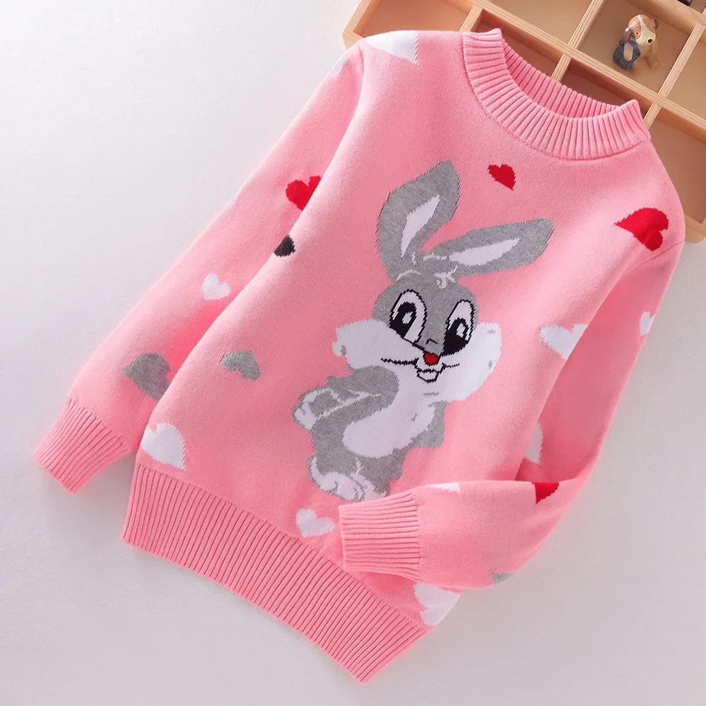 

winter Girls Sweater Keep warm Girls clothing Cotton clothing children's Sweater O-neck pullover knitting Sweater Kids clothes