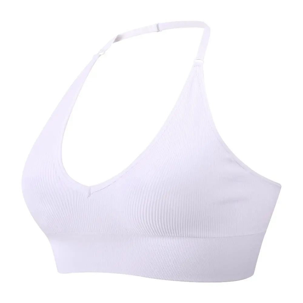 Padded Sports Bras for Women Push Up Deep V Sexy Adjustable Halter Backless Running Workout Yoga Bra Supportive Bralettes