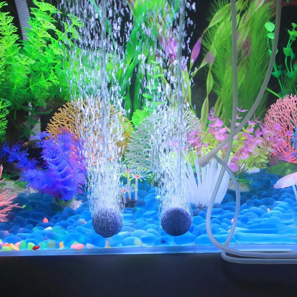 Bomba de aire para acuario y pecera con difusor burbujeador