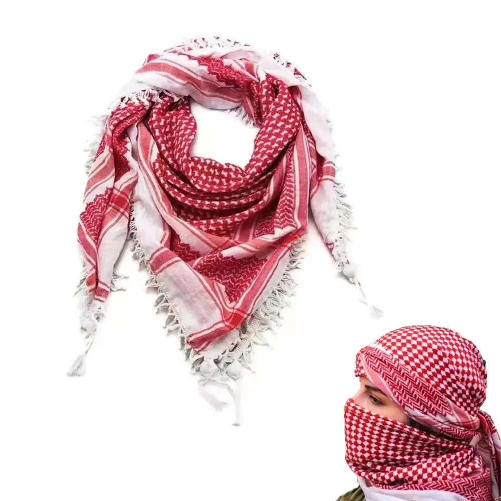 

New Traditional Palestinian Scarf Keffiyeh Woven with Classic Patterns Kufiya Shemagh Scarf Men Women