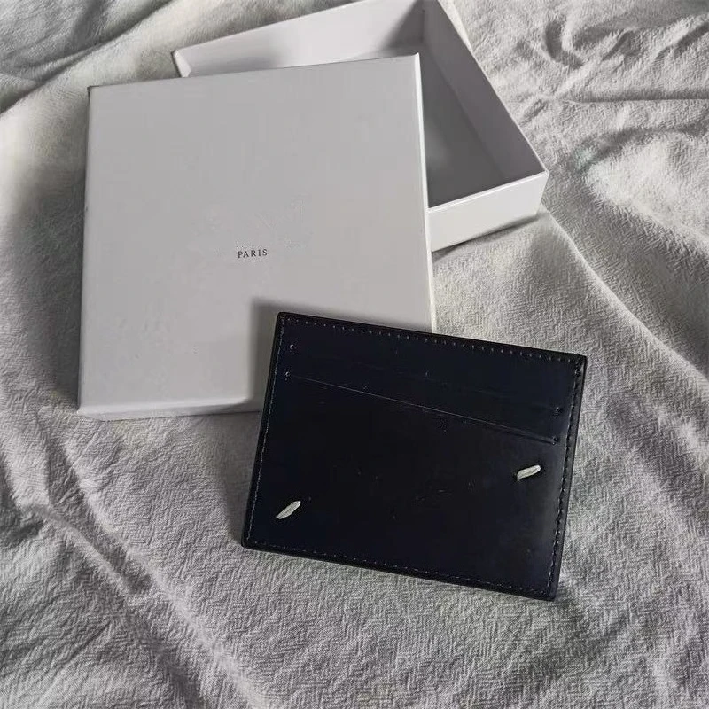 Classic Design First Layer Cowhide Card Bag Men and Women Minimalist Leather Business Card Clip Card Clip Wallet