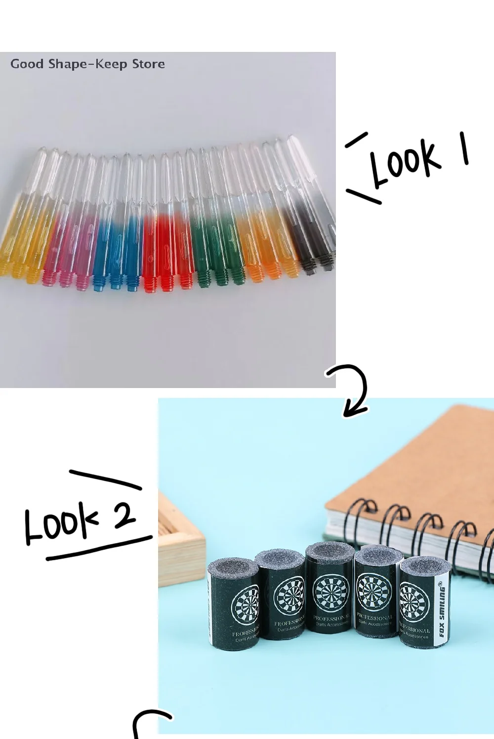 

3 шт., 2BA, прозрачные валы для дротиков с градиентом, мягкий наконечник, изготовленный из пластикового нейлона, 1 шт., аксессуары для шлифовального камня иглы для дротиков