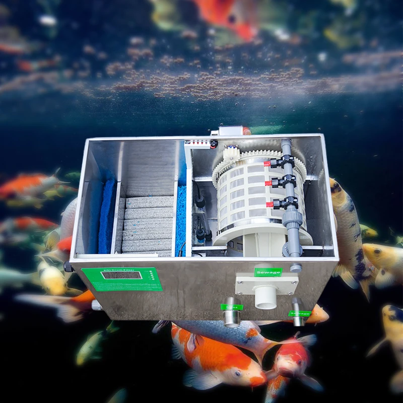 YC-D1-S Aquarium tank Biochemical Cotton Uv Pond Filter Koi Fish Pond Filter Home Garden Pond Water Filtration System with Pump