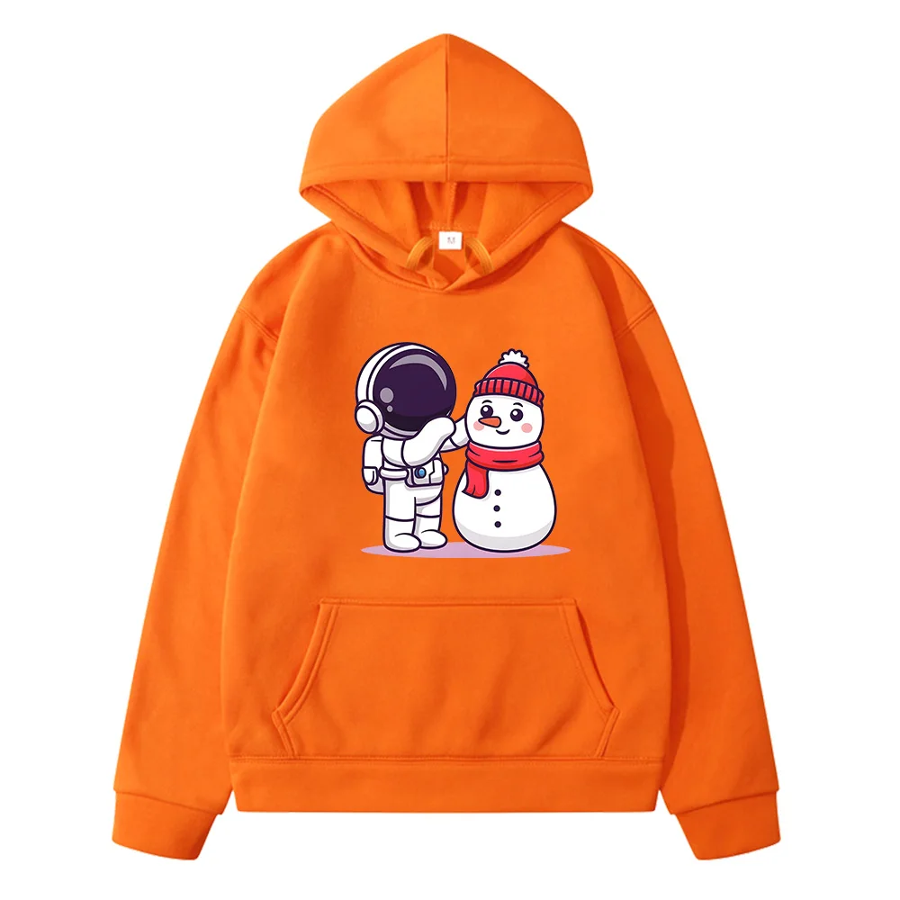 Astronaut Make A Snowman Kids Hoodies Anime Streetwear Harajuku Casual Hooded Pullovers Sweatshirts for Girls/Boys Long Sleeve