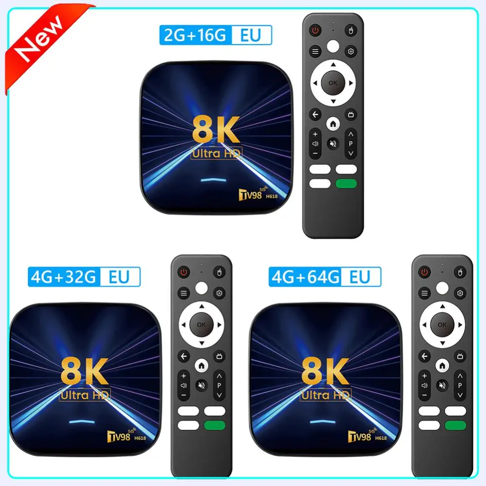 

Android 14 Smart TV Box H618 2.4G/5G Dual WiFi Media Player Android Box With Remote Support 8K Video 4K BT WiFi Set Top Box