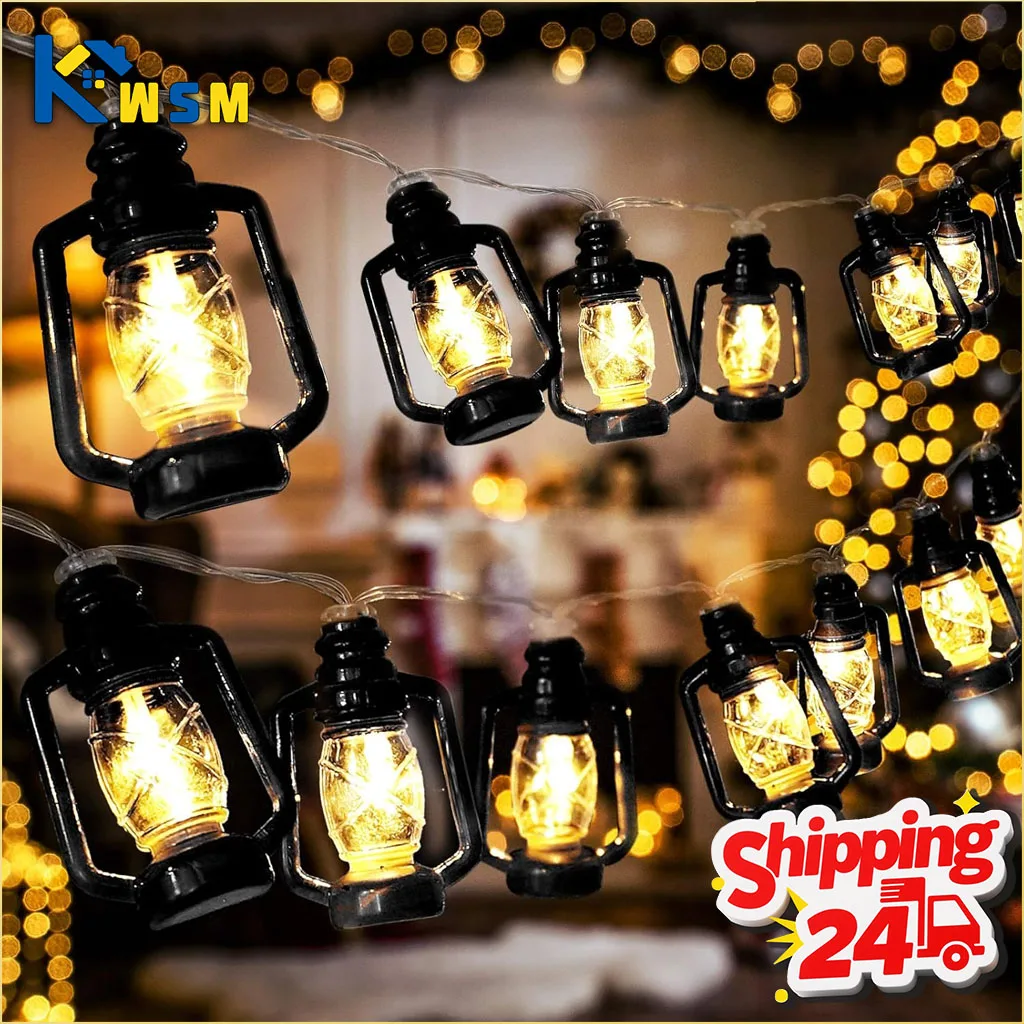 Ramadan Eid Star Moon LED String Lights with Crescent Moon Design for Holiday Home Decoration Islamic Festival Party Decor