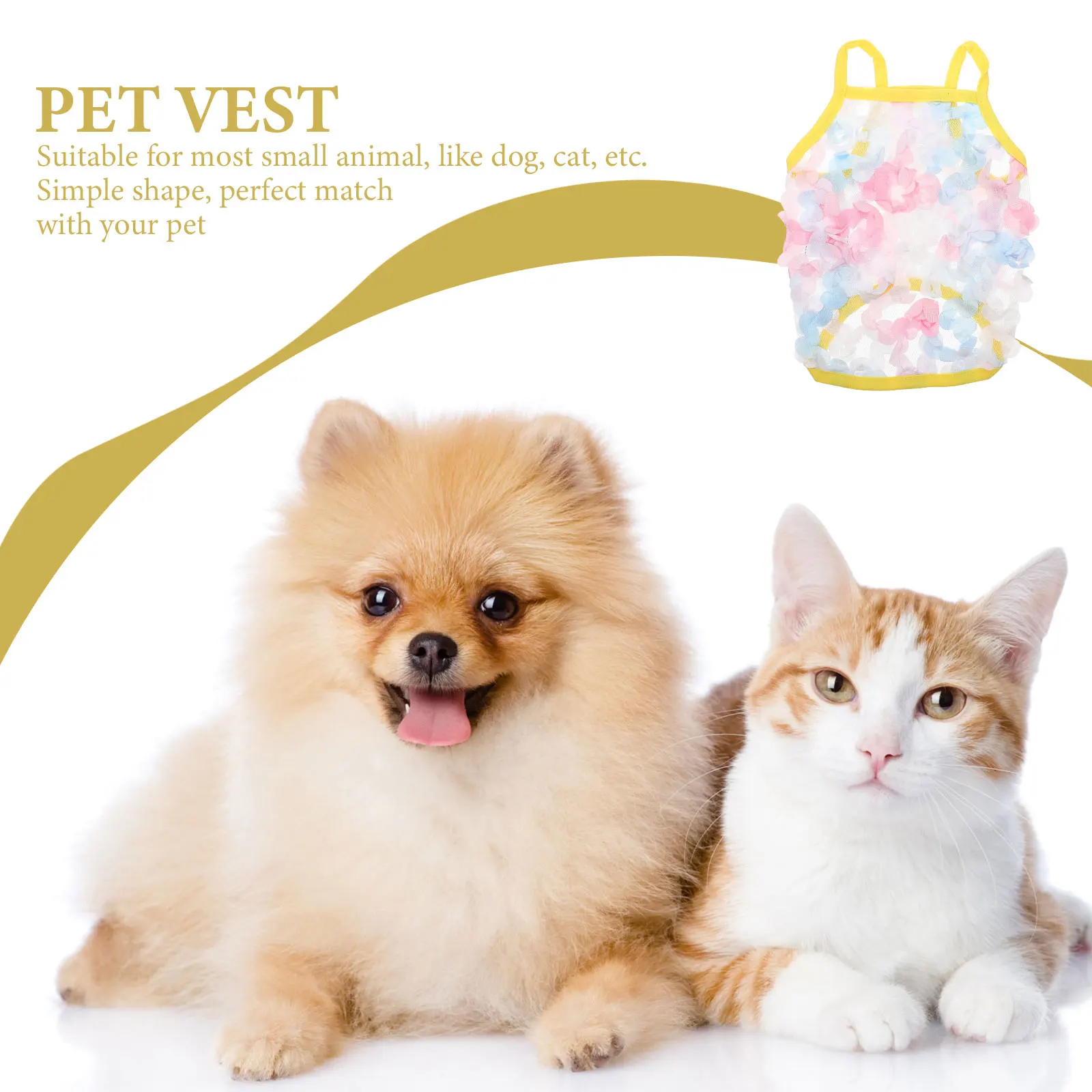 

Pet Vest Washable Clothing Dress Decoration Suspenders Cotton Dog Shirts Costume
