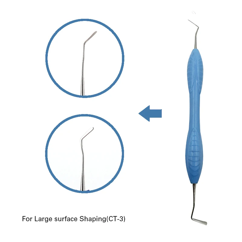 Remplissage de résine dentaire, Instrument de restauration esthétique, couteau de restauration, manche en Silicone, outils de dentisterie antidérapant, 7 pièces