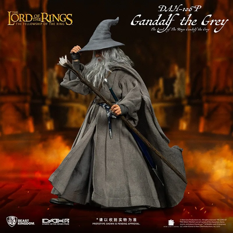 Beast Kingdom The Lord of The Rings Wizard Gandalf Collectible Grade Action Figure Poseable Figurine Display Gift.