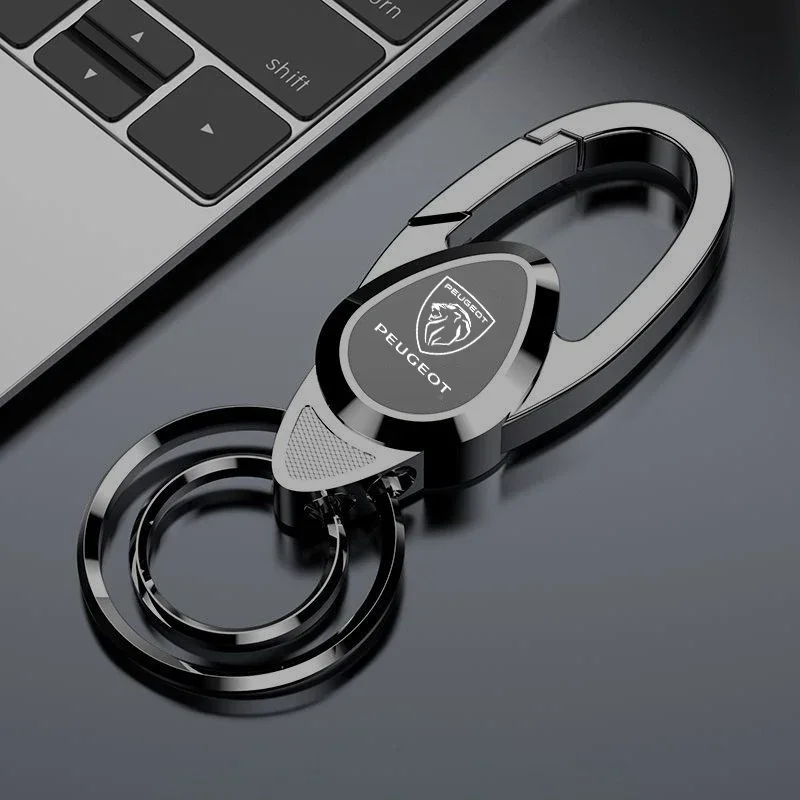 For Peugeot 408 4008 308 3008 Rifter 5008 508 2008 208 301 RCZ 407 108  Metal Car Styling Keychain Key Ring Chain Emblem Gift