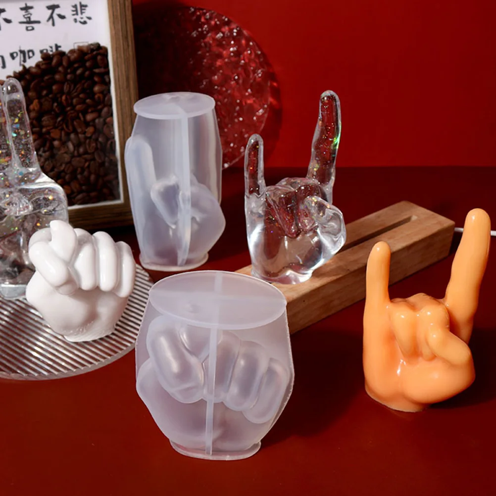 

Silicone Mold for Resin Soap Gesture Shaped Craft Making Mold Diy Silicone Tray Desktop Decoration Flexible Practical Safe