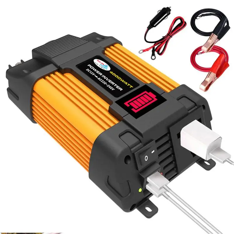 

Car Power Inverter Car Power Inverter 12V/24V DC To 110V/220V 60HZ AC Car Inverter With AC Outlet USB Ports RV Car LCD Display