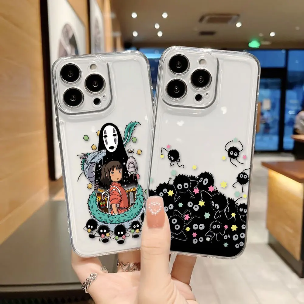 

S-Spirited Away M-Miyazaki T-Totoro Custom Phone Case For Samsung Galaxy S25 S24 S23 S22 S21 S20 FE S10 PLUS M54 M23 Clear Case