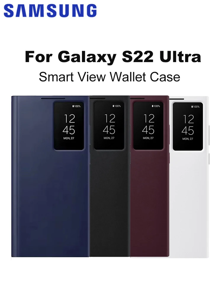Oryginał dla Samsung Galaxy S22 Ultra Smart Clear View Cover Galaxy S22Ultra S-View Flip Smartphone Cover EF-ZS908 — 2