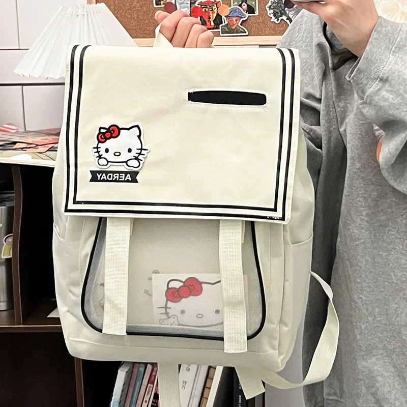 

Backpack for Junior High School and Senior High School Students Hello Kitty Printed Kawaii Large Capacity Backpacks