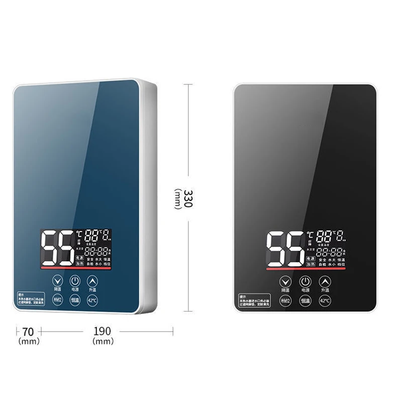 6KW سخانات المياه الكهربائية التدفئة الفورية 3-ثانية دش ساخن للاستخدام المنزلي زر واحد بدء التشغيل إعداد درجة الحرارة الماء الساخن Hea