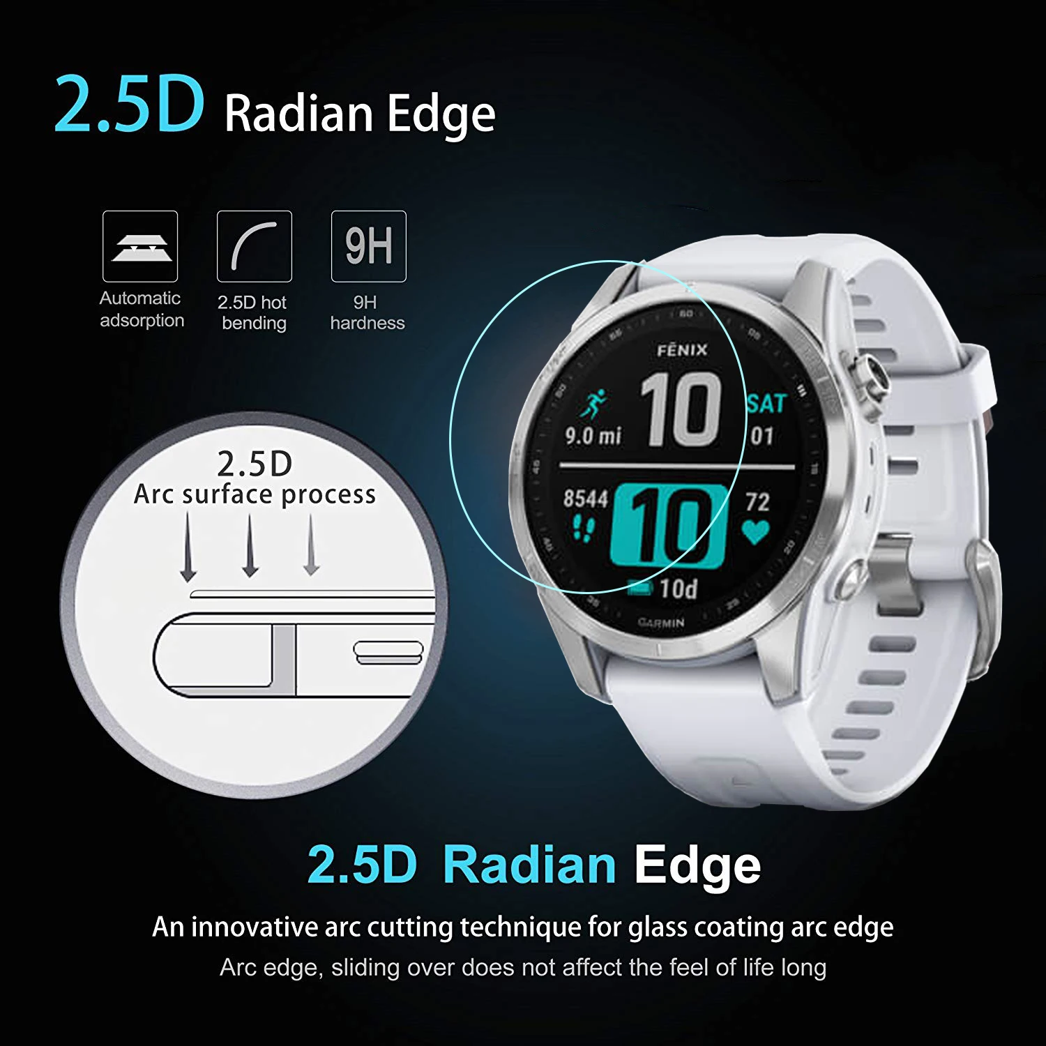 3 Dành Cho Garmin Fēnix 7S Đồng Hồ Thông Minh Smartwatch Kính Cường Lực Độ Cứng 9H Chống Xước Chống Vỡ bảo Vệ
