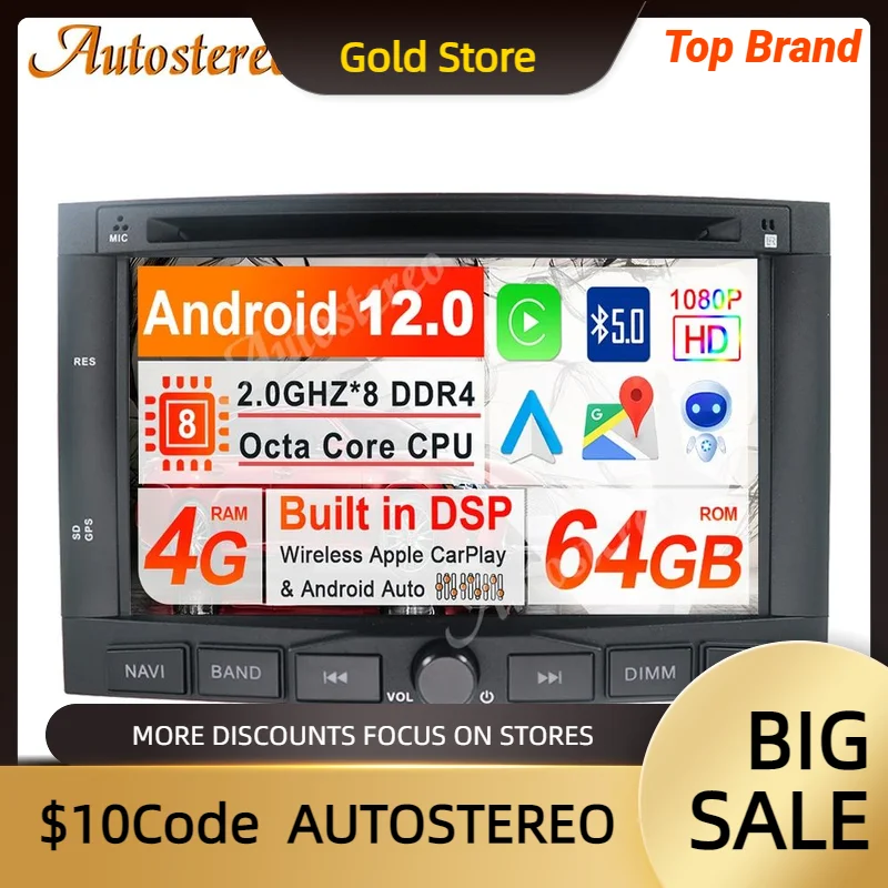 Android 13 Carplay Car Multimedia Player GPS Navigation for PEUGEOT 3008 Peugeot 5008 2009-2015 Auto Stereo Head Unit Car Radio