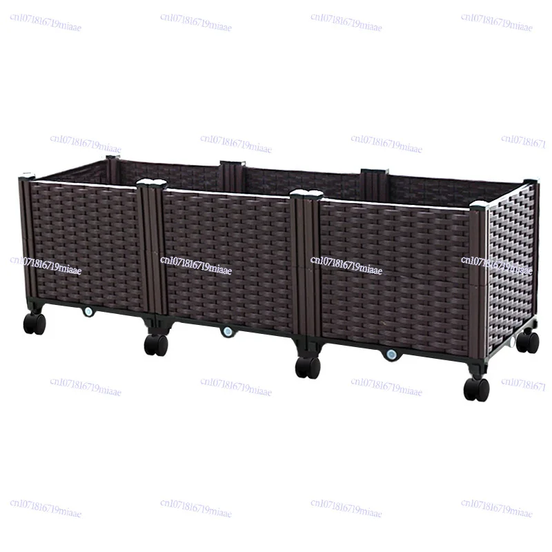 

Balcony Planting Box Home Indoor Vegetable Garden With Universal Wheels Movable Combination Flower Pot Large Size garden tool