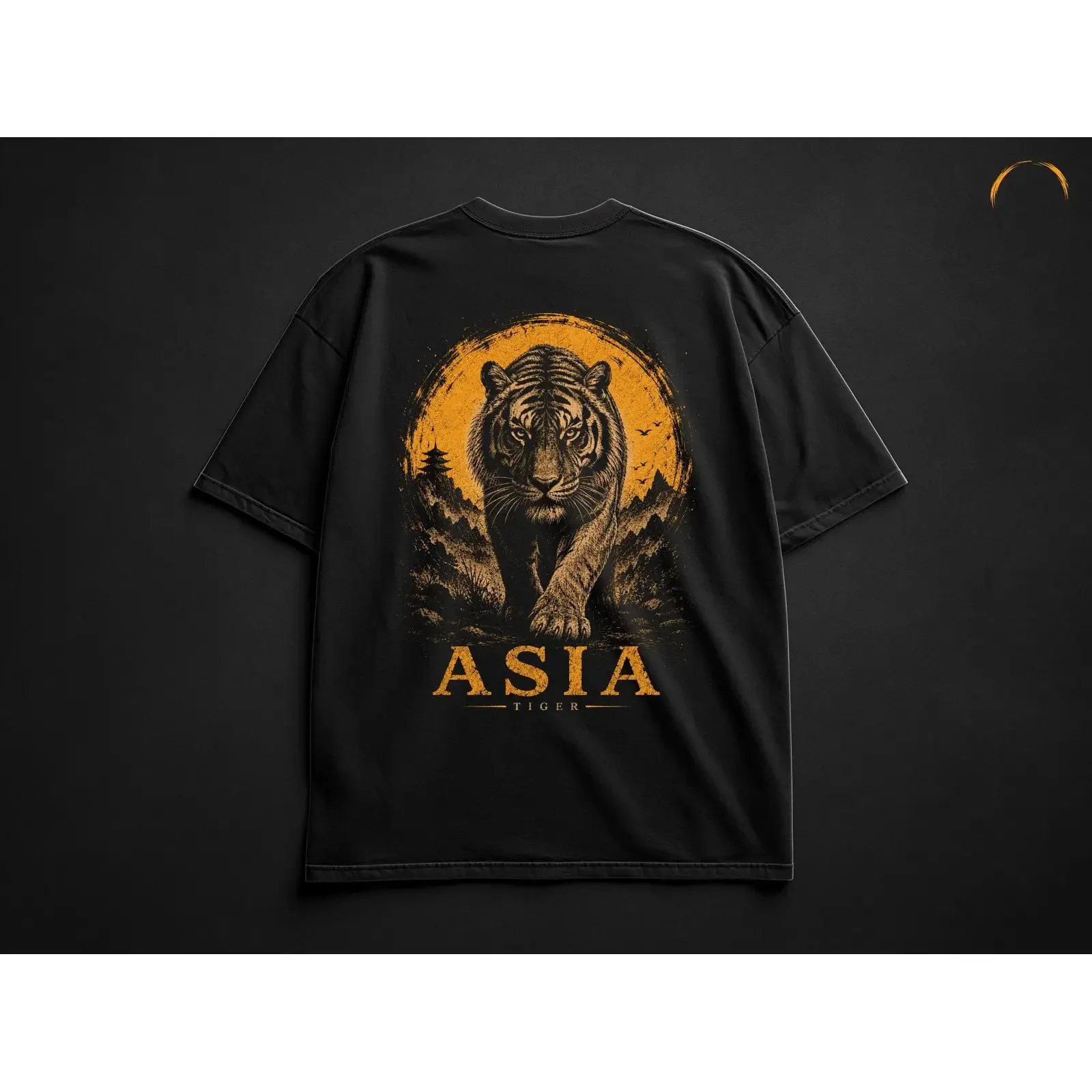 Vintage Asia Tiger T Shirt Men Oversized Japanese Streetwear Asian Wildlife Bengal Print Casual Top vintage Washed Stretched