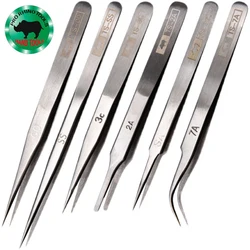 Pinzas superduras y afiladas para reparar relojes o teléfonos móviles, codo de cabeza recta, serie TS RHINO de Japón, alta precisión