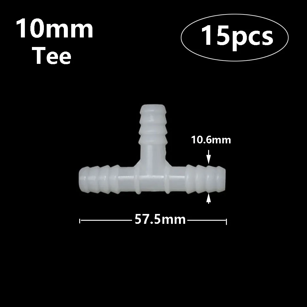 8mm 10mm y-type Tee krzyż wąż rozdzielacz złącza armatura fajka wodna łącznik akwakultura dozownik do wody Adapter 15 sztuk