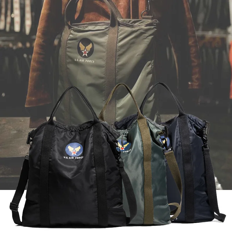 OKONKWO Retro Pilot Helmet Bag Handheld Crossbody Bag Motorcycle Helmet Crossbody Shoulder Bag