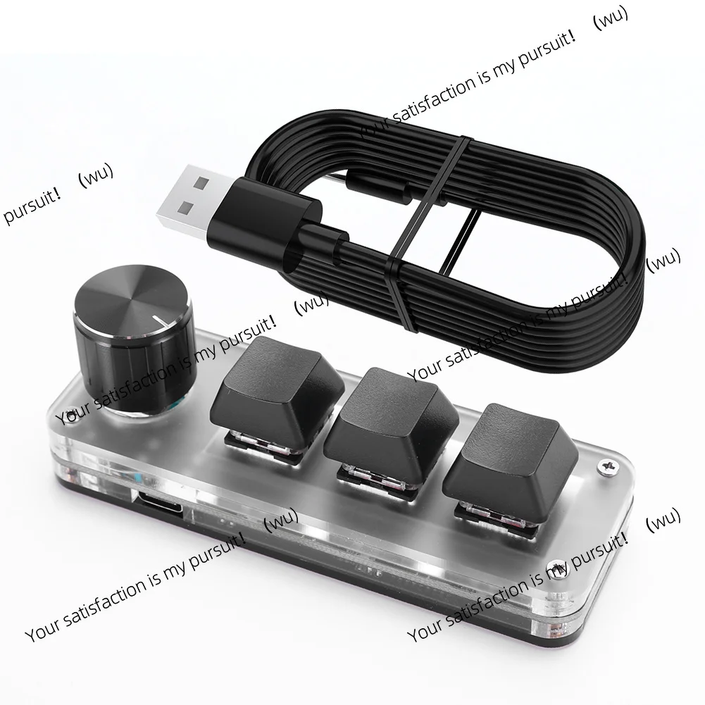 3 Key 1 Knob One Handed Mechanical Keyboard Bluetooth/USB Mini Macro Mechanical Keyboard Programming Hotswap Customized Keyboard