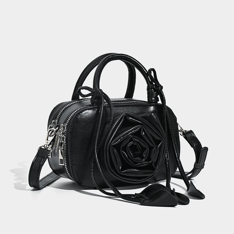 Luxury Elegant Three-dimensional rose flower Handbags Design Pleated Flower Shoulder Bag Women Wedding Party Female pillow bag